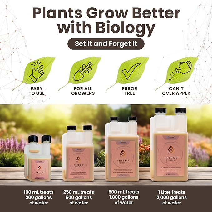 Tribus Organic Microbial Inoculant – Root Booster for Plants, Increases Plant Yield, Root Growth, Flower & Fruit Quality. Bloom Booster. Visible Root Growth in 24Hrs. Liquid Color May Vary. 16.9 oz