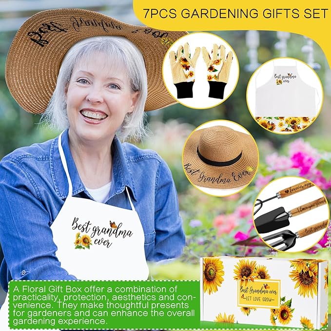Gifts for Grandma - Grandma Garden Gifts - Birthday Gifts Ideas for Grandma Granny - Gardening Accessories Outdoor, Garden Tool Set Gift for Plant Lover Grandma Starter, Grandma