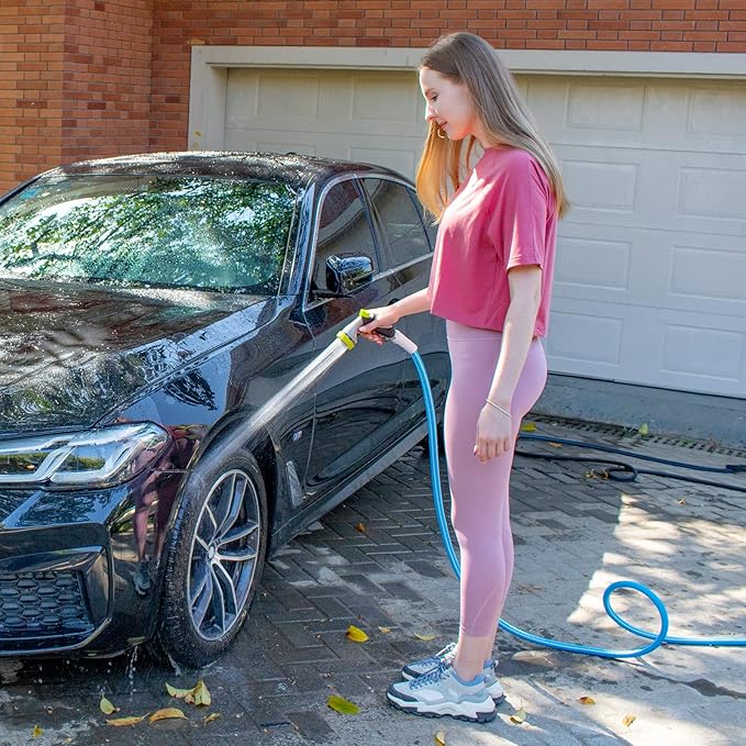 Fevone 75 ft Garden Hose, Heavy Duty Water Hose, Hybrid Polymer, Kink Resistance, Flexible, Durable, Leak Free, Aluminum Fittings, 3/4" GHT, 5/8" ID, 600 Psi, Drinking Water Safe