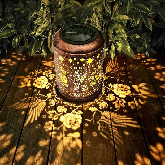 Solar Hummingbird Lanterns Outdoor Waterproof Mothers Day Gifts for Women Mom Grandma Garden Decor Hanging Solar Lights Metal Decoration Outside for Yard, Patio,Backyard,Porch