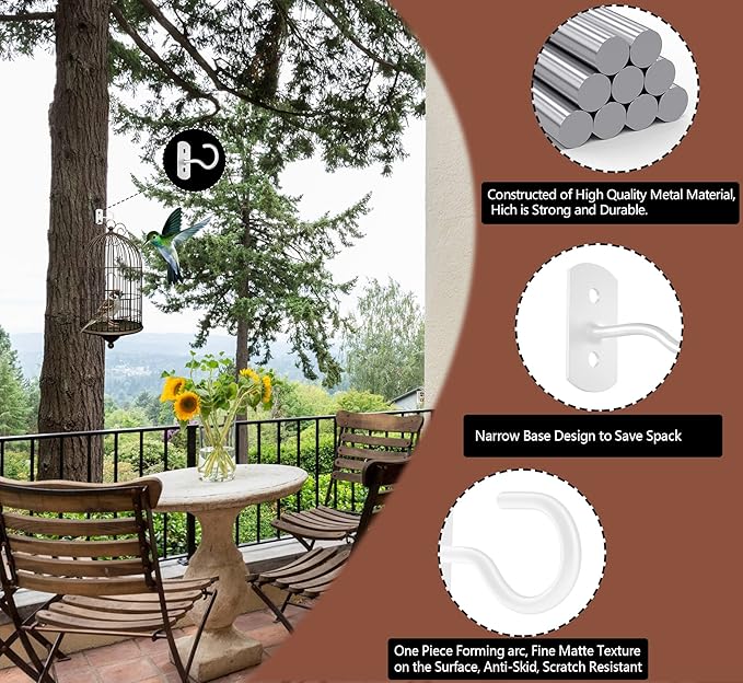 Ceiling Hooks for Hanging Plants Metal Plant Bracket Iron Wall Mount Lanterns Hangers for Hanging Bird Feeders, Lanterns, Wind Chimes, Planters, Outdoor Decoration Hooks