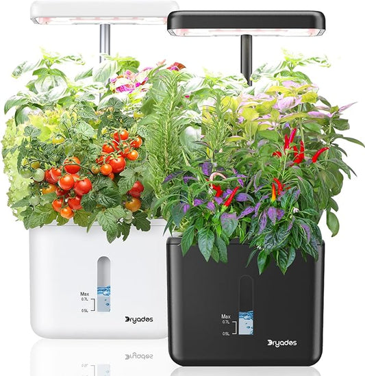 2 PACK Plant Pots Indoor Garden Planter Growing Systems Small Smart Soil Gardening System with 17 Watts LED Grow Light Auto Timer Self-Watering Soil Planter Pot Gifts for Mom Women (No Seeds&Soil)