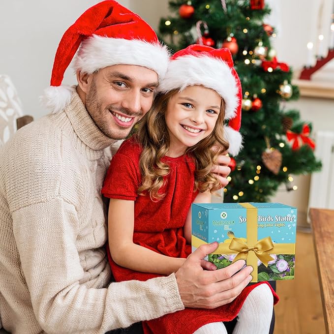 Malister Bird Figurines with Color Changing Solar Light Garden Decor, Outdoor Decor Garden Statues, Gnome Decor Garden Art Outdoor Statues Patio Decor Lawn Yard Art, Statue Gifts