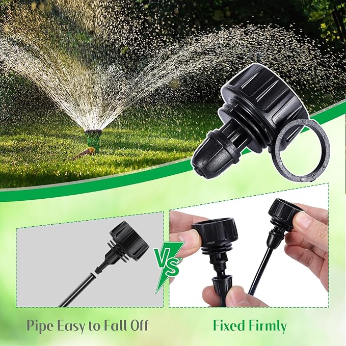 5 Pcs Single Head Drip Irrigation Hose Adapters,Convert 3/4 Inch Female GHT to 1/4 Inch Irrigation Tubing Connectors,Garden Faucet Connectors with Lock Barbed Design for Irrigation Misting Systems
