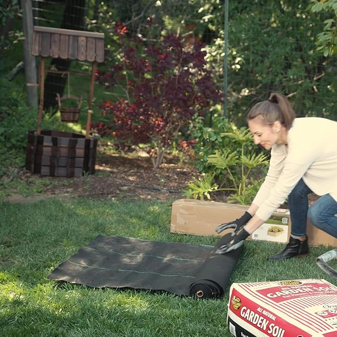 ECOgardener Premium Landscape Fabric, 4ft x 50ft Pro Garden Weed Barrier - Durable & Heavy Duty Weed Block Gardening Mat, Easy Setup