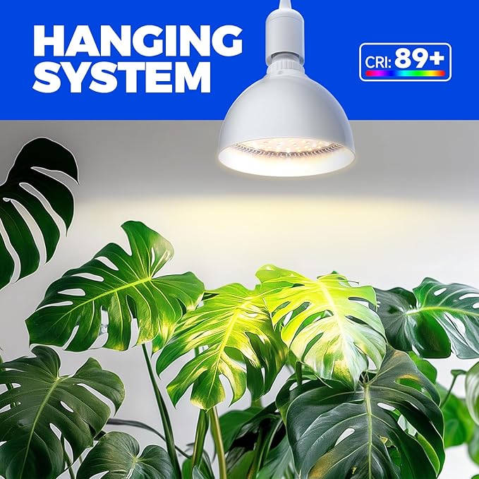 Barrina Hanging Grow Lights for Indoor Plants, 25W Full Spectrum, with Timer and 16.4FT Power Cord, Pendant Plant Lights for Indoor Growing, Large Tall Plant, Garden, Flowers, Greenhouse