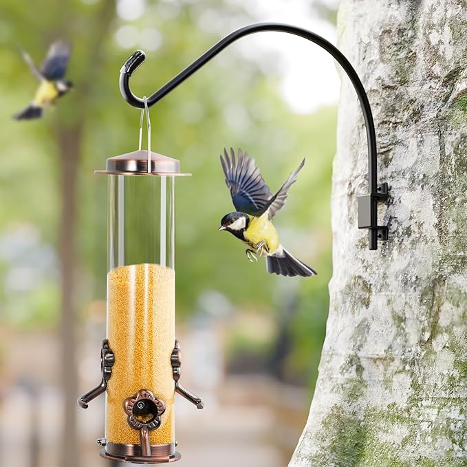 16 Inch Swivel Plant Hanger: Heavy Duty Hook for Bird Feeder, Plant, Flower Basket, Lantern, Wind Chime & More - Versatile Hanging Brackets Outdoor/Indoor Use Up to 22LB