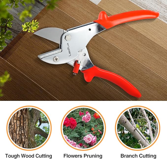 7" Professional Anvil pruner with SK-5 Blades, Best for Dry, Dead Stems & Branches, Plastic, Rubber.Gardening Clipper ，Cut-Multi-Purpose handheld shears for Industry & Crafts|LFXP1107