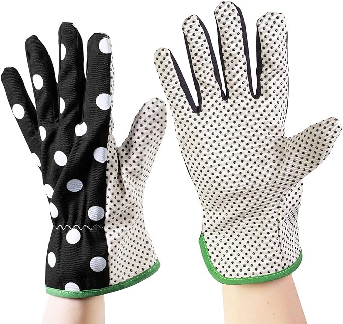 Kate Spade New York Garden Kneeler and Gardening Gloves for Women, Cute Garden Tool Set with Thick Kneeling Pad and Yard Gloves, Picture Dot