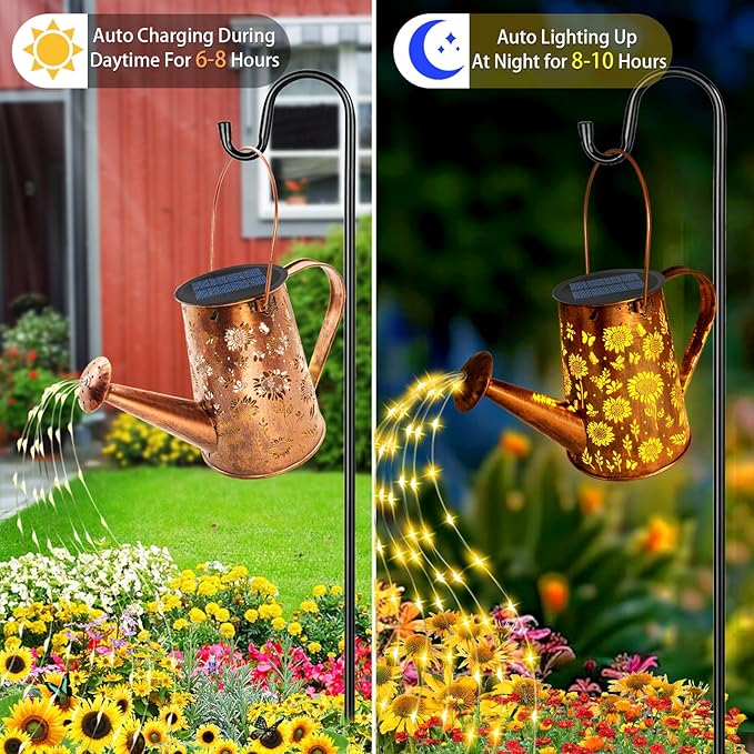 Solar Watering Can Lights, Sunflower Mother's Day Gifts for Women Mom Grandma Birthday, Large Hanging Solar Lantern Waterproof Outdoor Garden Decorations for Yard Porch Landscape Patio Pathway