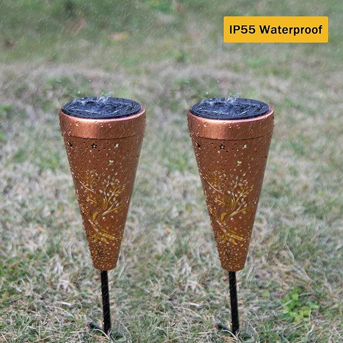 Tree of Life 2 Pack Solar Pathway Lights - Outdoor Waterproof Garden Decor, Pathway Landscape Lights for Backyard Patio Path Yard Lawn Walkway