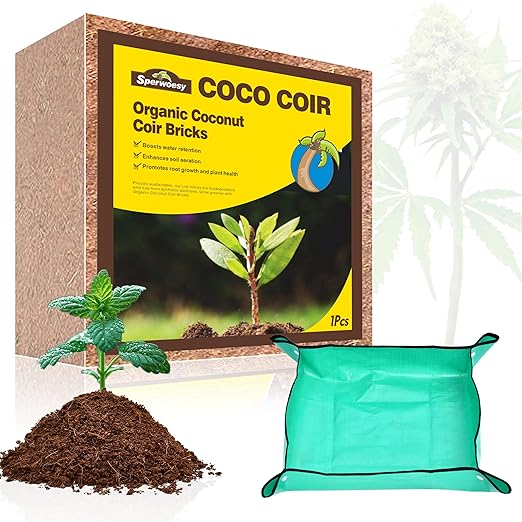 Eco-Friendly Coco Coir Mat & 10lbs Soil Conditioner for Plants, Succulents, Violets - Supports Strong Roots & Healthy Growth