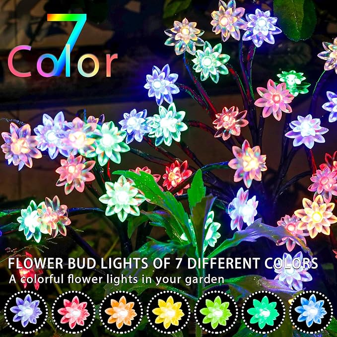 TONULAX Solar Garden Lights - Upgraded Landscape Tree Lights with Larger Solar Capacity, Decorative Light Outdoor for Pathway, Patio, Front Yard Decoration(2 Pack)