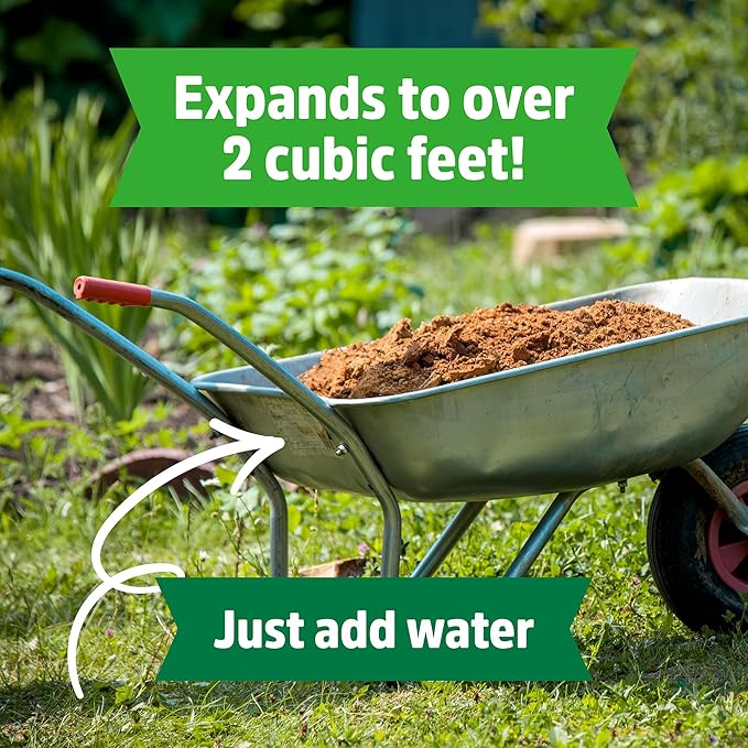 Back to the Roots Organic Coco Coir Value Pack | 10lb Compressed Block Expands to 15 Gallons