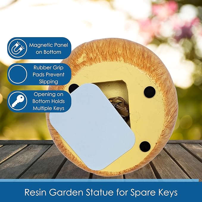 Toadstool Decorative Garden Statue and Key Hider - Hides a Secret Extra Hidden Key Outside in Garden, Yard or Porch