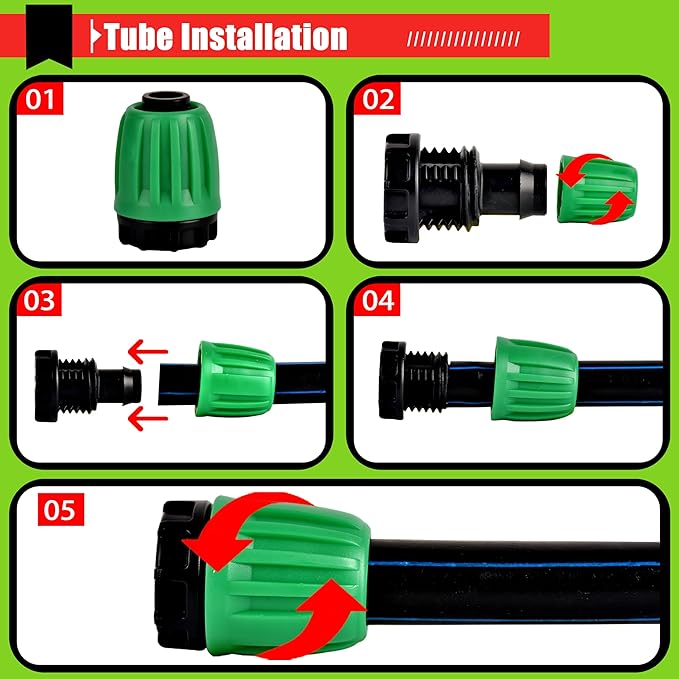 Drip Irrigation Fittings End Plugs Connectors For 1/2 inch Tubing, PE Drip Tubing End Cap, Irrigation Fitting-12Pcs/pack