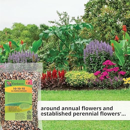 Maximize Your Garden's Potential with All-Purpose Planting and Growing Food 10-10-10 Fertilizer by Gardenera - A Must-Have for Gardening Enthusiasts - 5 Quart