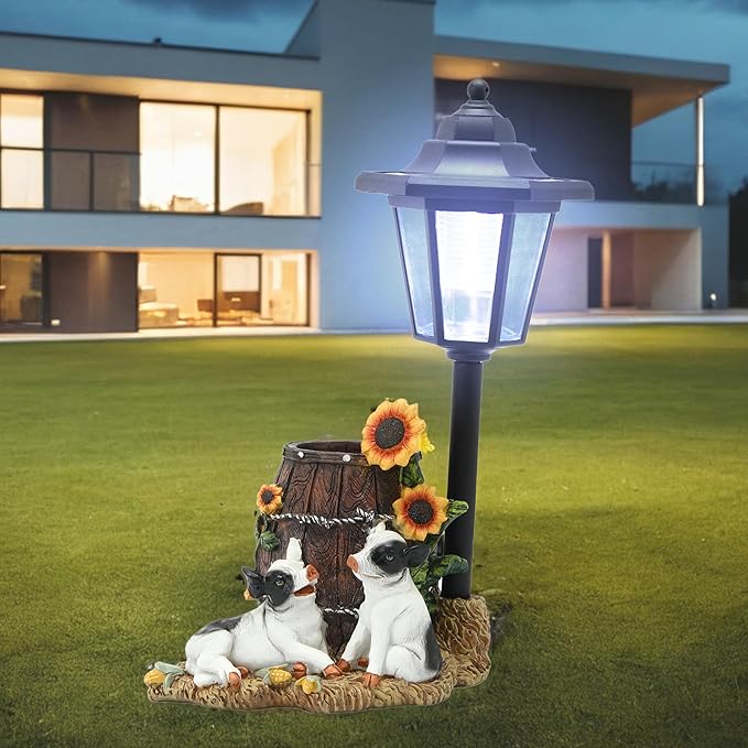 Solar Garden Outdoor Decor Statues Couple Pigs on Date with Light,Outside-Outdoor Decorations Sculptures for Patio Yard Lawn Walkway Ornaments Clearance Gifts for Mom Grandma Birthday