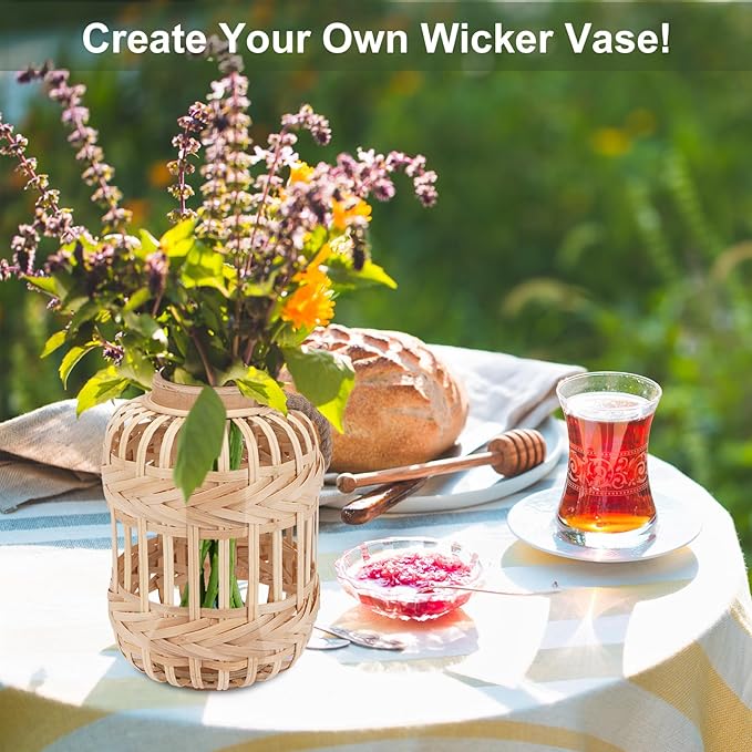 Solar Lanterns Outdoor Hanging Lights Rattan Bamboo Solar Light Waterproof with Twine Handle Garden Decorative Table Lamp for Yard Tabletop Patio Tree Pathway Home Decoration