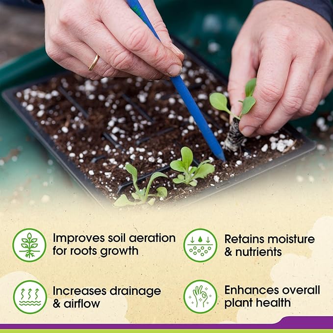 DUSPRO RECYCLE 4QT Natural Perlite for Gardening, Enhances Soil Drainage and Aeration, Lightweight and Porous, Perfect Perlite for Plants Indoor & Outdoor, Ideal sizes for Plant Lovers