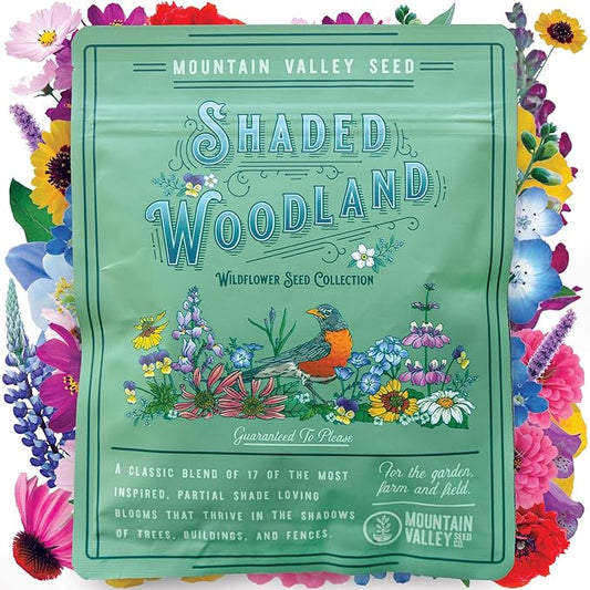Wildflower Seeds Bulk, 3 Oz. 80,000+ Seeds, Partial Shade Flower Seeds, 19 Non-GMO Varieties of Flower Seeds for Shade - Wild Flowers Seeds Mix, Shade Tolerant Wildflowers for Partial Shade