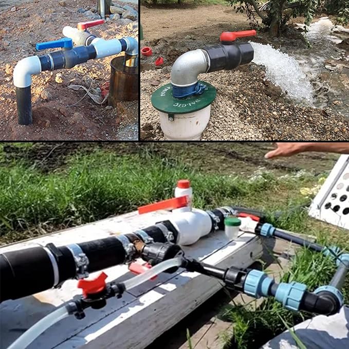 3Inch PVC Ball Valve Water Pipe Shut-off Valve Socket with Red T-Handle for Cold Water Supply lines, Irrigation Pipe fitting System(Socket x Socket), 3" PVC Water Shut-off Valves Fitting, SCH40