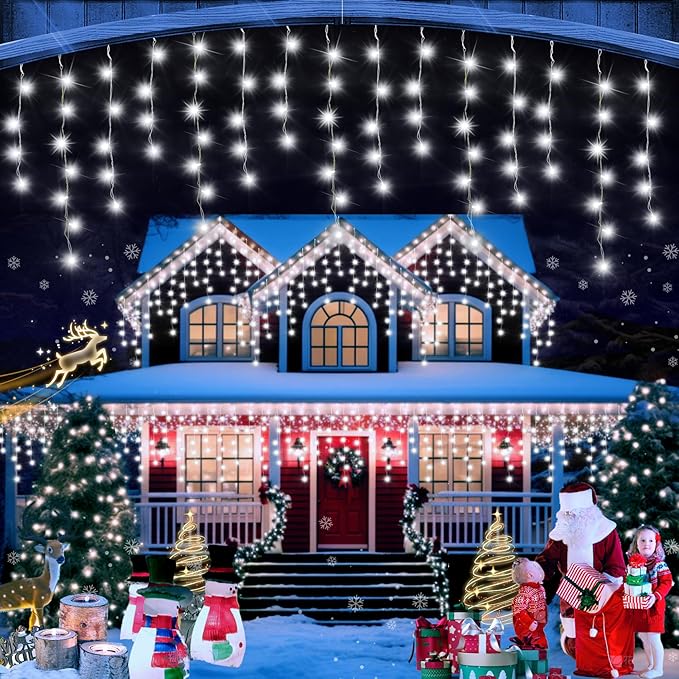 49FT 480LED Christmas Lights Decorations Waterproof 8 Modes Christmas Lights Outdoor with Memory and Timer Fairy Lights Plug-in Christmas String Lights for Holiday Party Wedding Home Roof