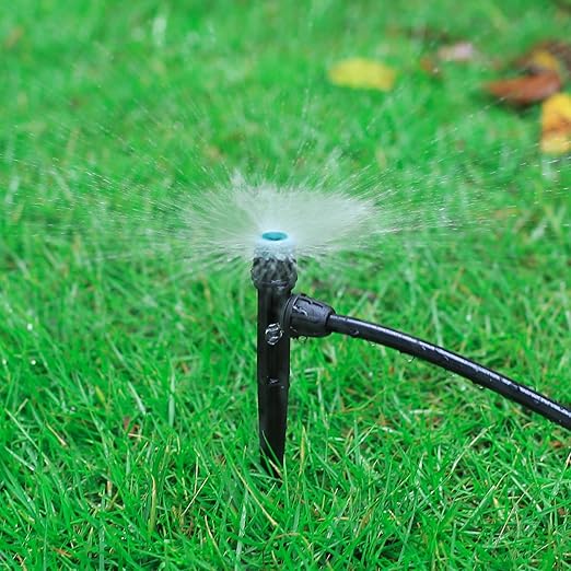 80Pcs Drip Irrigation Emitters Sprayers for 1/4" Tubing, Adjustable 360 Degree Water Flow Sprayers on 5.5" Arrow Stake for Garden Irrigation Watering System