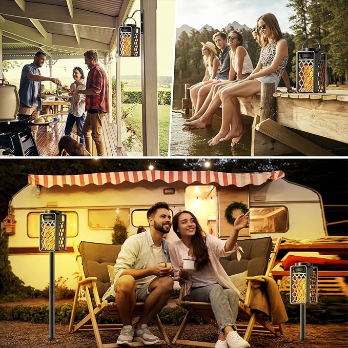 Outdoor Bluetooth Speaker,Wireless Bluetooth Speaker with Torch Light,IP65 Waterproof LED Flame Atmosphere Lantern Speaker for Party Garden Camping Patio Men Women Couples Dads Moms