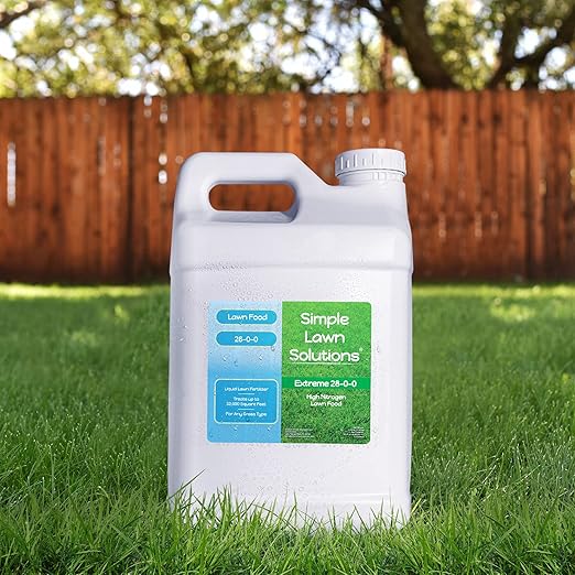 Maximum Green & Growth Fertilizer High Nitrogen 28-0-0 Lawn Food Liquid Fertilizer- Spring & Summer- Any Grass Type- Simple Lawn Solutions - Concentrated Quick & Slow Release Formula (2.5 Gallon)