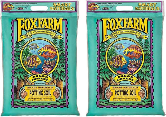 FoxFarm Ocean Forest Potting Soil, 12qt (Pack of 2) - Light, Aerated Texture, Designed for All Container Plants - pH Adjusted for Optimal Nutrient Uptake, Effectively Retains Moisture
