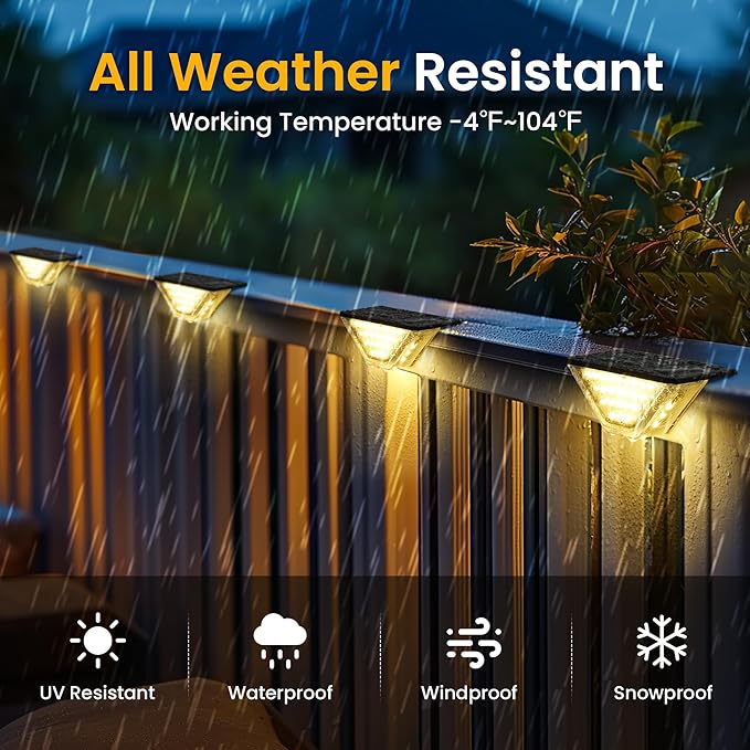 SOLPEX Solar Step Lights Outdoor,Solar Deck Lights for Outside,Two-Sided Stair Lights with 33 LEDs,Waterproof IP65 for Garden,Fence,Deck,Steps,Stair,Porch（10 Pack,Warm White）