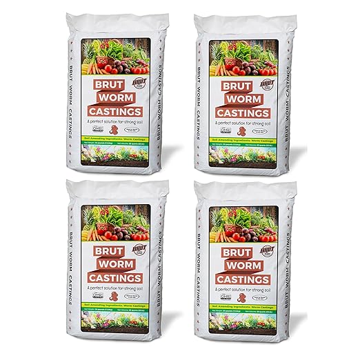 30 Pounds All Organic Fertilizer Worm Castings Filled with Nutrients and Minerals for a Variety of Indoor and Outdoor Plants, 4 Pack