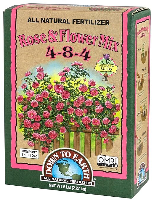 Down To Earth All Natural Fertilizers Organic Rose & Flower Mix 4-8-4, 5 lb