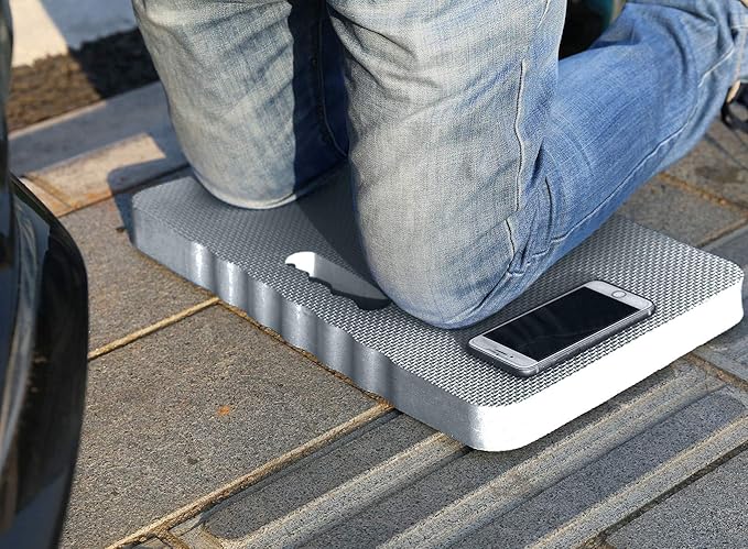 Extra Thick Kneeling Pad Comfy Foam Kneeler Mat Garden Knee Pad Cushion for Gardening Planting Yard Work Prayer Yoga Mechanic Exercise Workout Baby Bath 18 x 11 x 1.5 Inch Large Grey 1 Pack