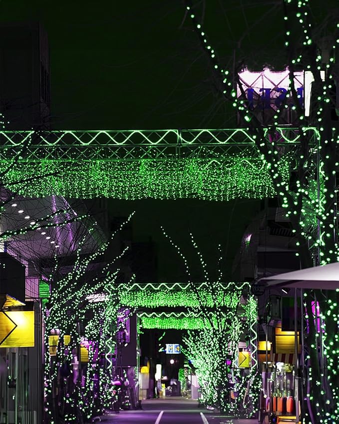 Twinkle Star 2 Pack Green Solar String Lights Outdoor, St. Patrick's Day Solar Fairy Lights Total 80 FT 240 LED, Waterproof 8 Modes, Tree Light for Patio Garden Wedding Party Home Holiday Decor