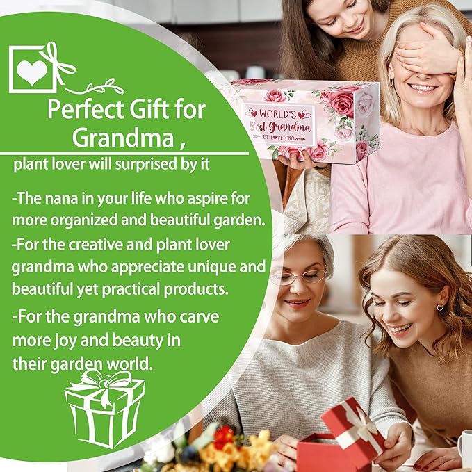 Grandma Gifts,Grandma Gifts for Birthday,Birthday Grandma Gifts and Grandma Garden Gifts,Gifts for Grandma Outdoor Horticulture Starter, Garden Tool Set Gift for Plant Lover Grandma