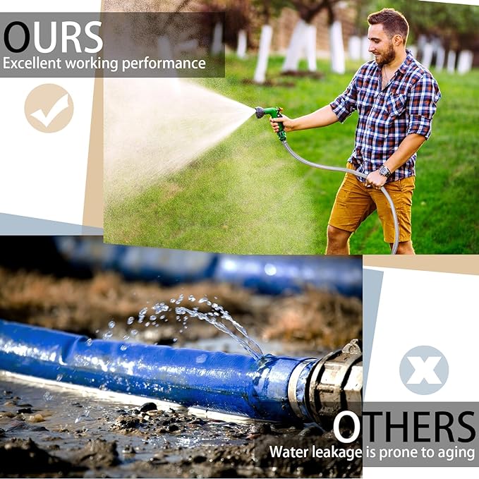 Frienda Heavy Duty Steel Wire Flexible Tubing with Fasteners PVC High Pressure Drain Hose Tube Pond Tubing Clear Wire Reinforced for Pond Bilge Pump Vacuum Suction Hose(24.6 Ft, 1 Inch Id)