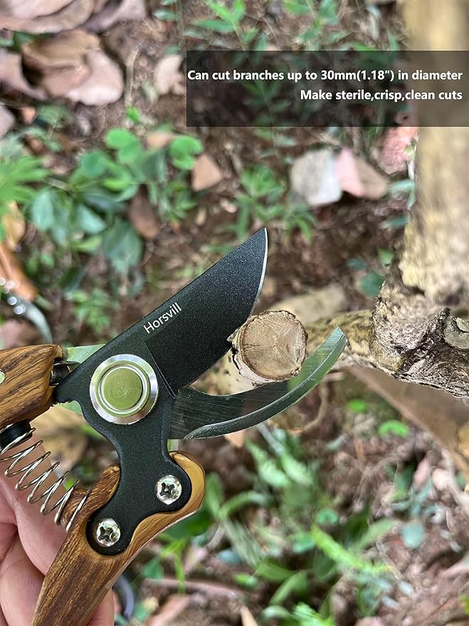 Garden Shears, Japanese Floral branch cutters, Snips for Gardening, Flower scissors Florist clippers, Hand Held Pruners for Gardening Heavy Duty, Pruning shears for garden (Wood Black)