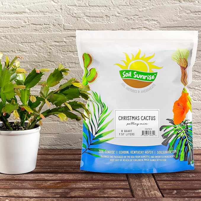 Christmas Cactus Potting Soil Mix (8 Quarts), Custom Blend for Xmas, Easter, and Thanksgiving Cactus Tropical Indoor Houseplants