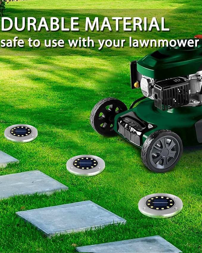 Coroor Solar Ground Lights, 12 LED Waterproof Garden Lights Outdoor Bright In-Ground, Solar Disk Lights Outdoor Decorations for Pathway Yard Lawn Patio Walkway Pool(20 Packs White)