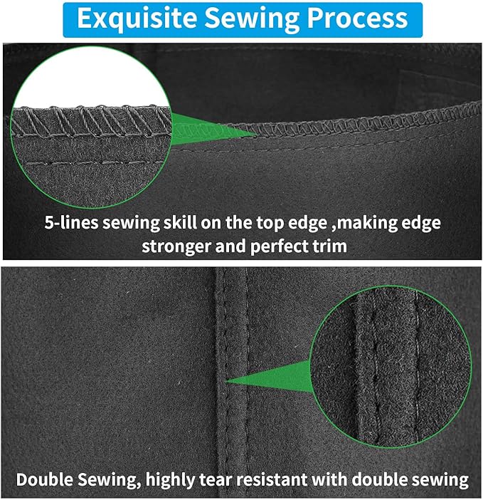 12 Packs 20 Gallon Grow Bags, Heavy Duty 300G Thickened Nonwoven Fabric Plant Pots with Handle