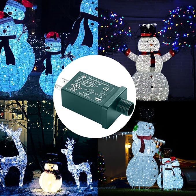 Replacement Yard Inflatable Adapter Power Supply Adaptor - 12V 1.0A 1Pcs -Inflatable Plug Replacement Class 2 Power Supply - Green - for Halloween Yard Blow Up Decorations