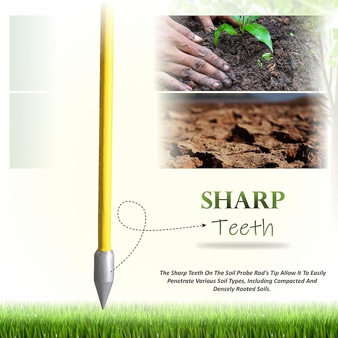 FEBTECH - Septic Tank Probe - Insulated Metal Soil Probe Rod - 42-Inch Long Overall, 3/8" Septic Tank Finder Probing Rod,T-Handle Septic Tank Locator Tool For Gardening, Agriculture, Septic Systems