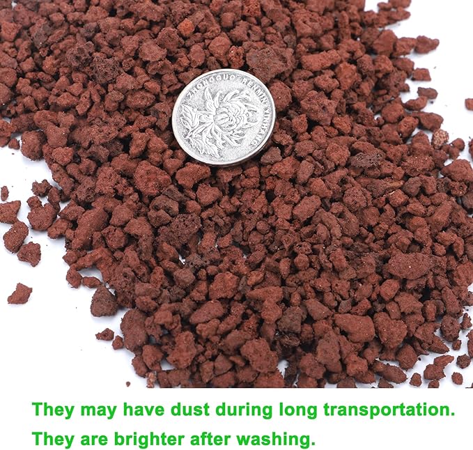 2.4lb Red Horticultural Lava Rock Soil Additive for Cacti, Vase Fillers, Succulents and Terrarium Plants - No Dyes or Chemicals - 100% Pure Volcanic Rock
