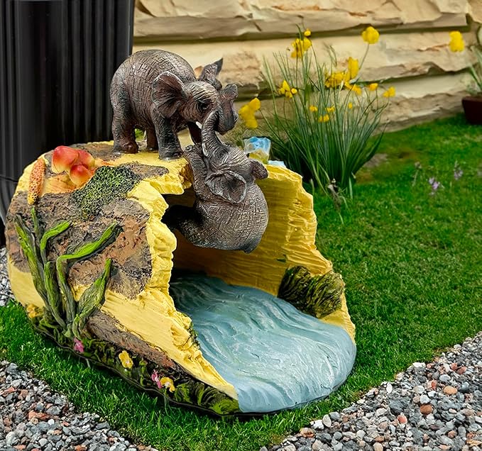 Elephant Sculpture 3"x4" Gutter Downspout Extension, Outdoor Decor Sculpture, Garden Animal Statue, Gutter Diverter Rain, Decorative Gutter Extension Downspout, Eco-Friendly and Durable