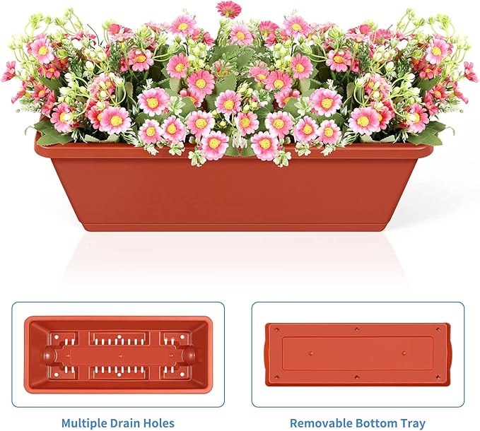 Vertical Raised Garden Bed Outdoor 3 Tiered Garden Planters Standing Elevated Planter Box with Drainage Holes for Plants Herbs Flowers Vegetables Brick Red