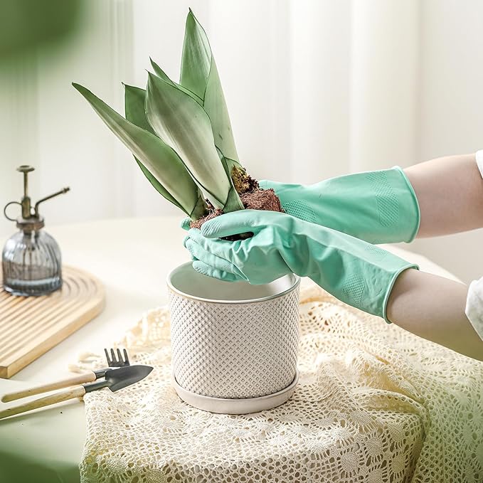6 Inch Plant Pots: Ceramic Planter with Drainage Hole & Saucer - Flowerpot for Indoor & Outdoor Plants - Beaded Embossed Design White - with Separate Tray
