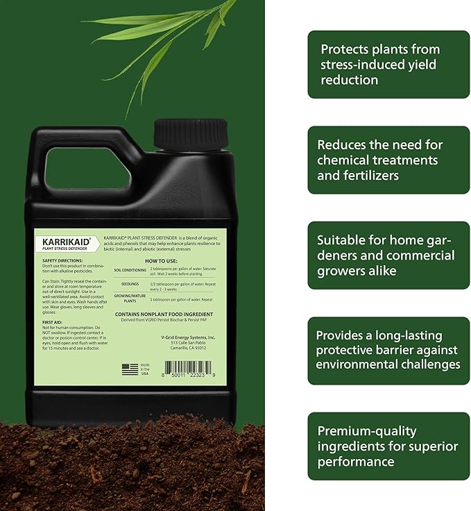Plant Stress Defender Liquid Advanced Formula for Thriving Plants Shields Against Environmental Stress and Plant Fertilizer Boosts Growth Ideal for Indoor and Outdoor Gardens - 32 fl oz
