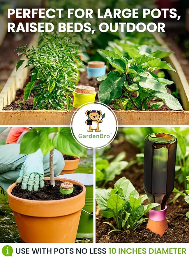 4 Pcs Ollas Terracotta Watering Pots Large- 14 Oz Self Watering Planter Insert Olla Watering System For 1-week Easy To Refill - Clay Plant Watering Globes For Outdoor & Indoor Plants [4, Bright]